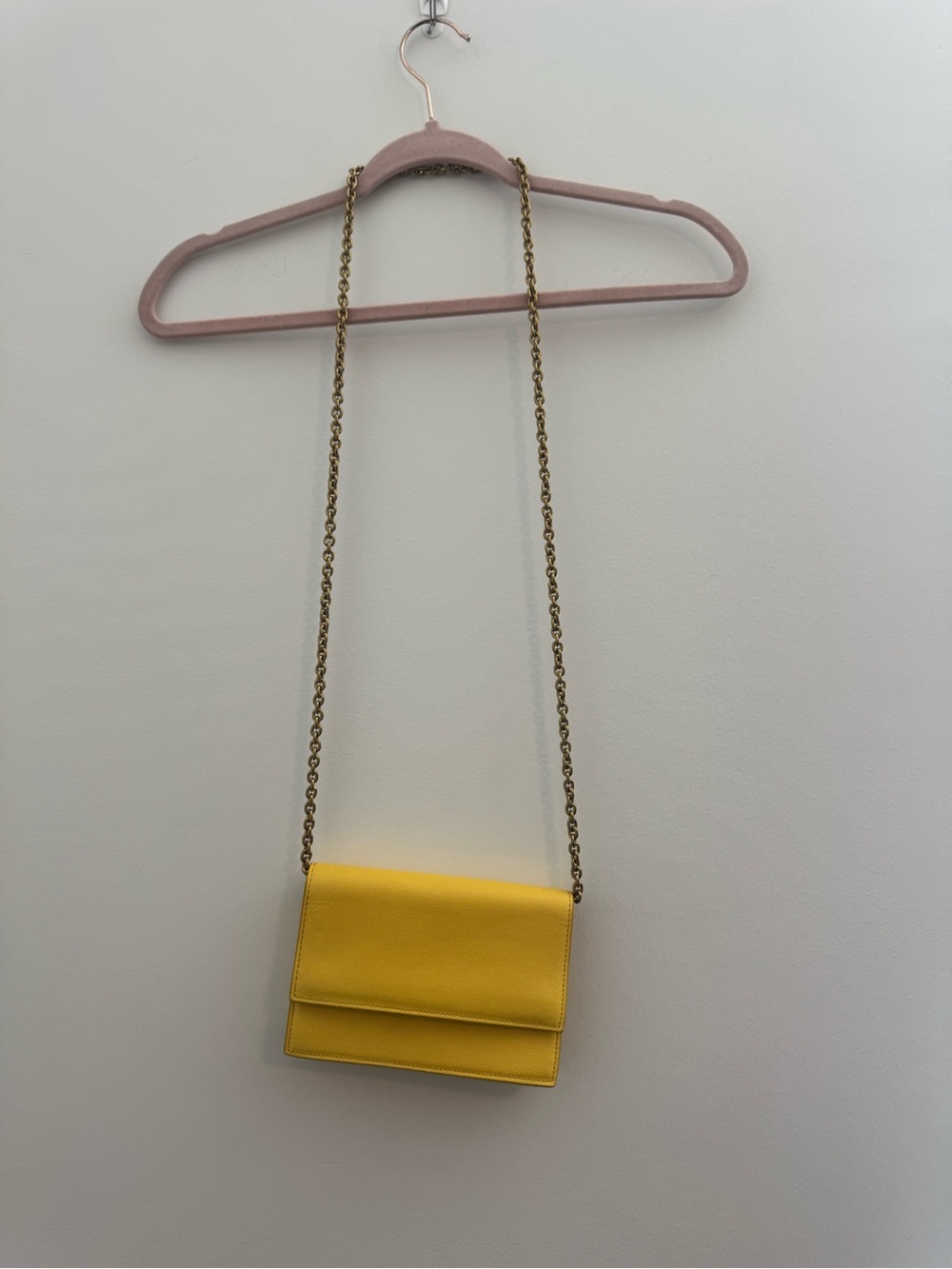 J. Crew Convertible Gold Metal Yellow Clutch Italian Leather
